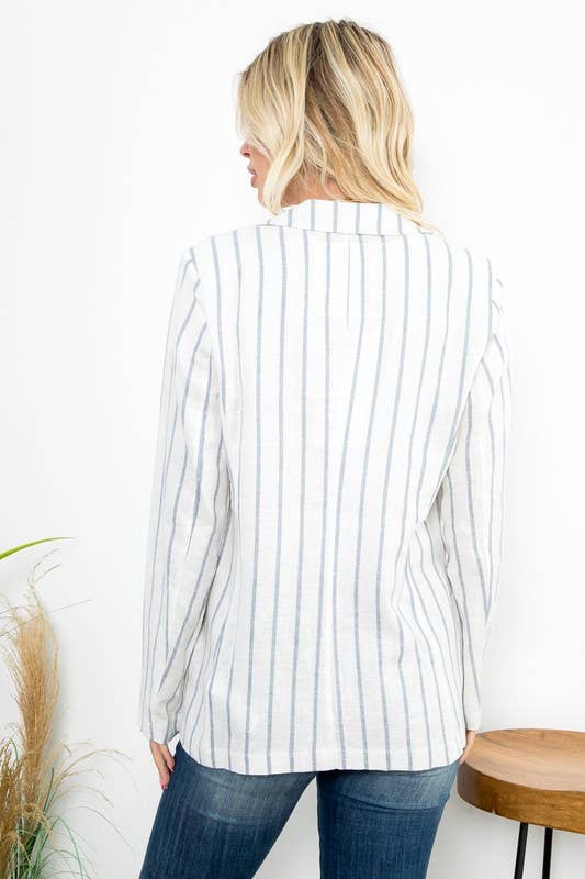 Linen Blend Blazer: