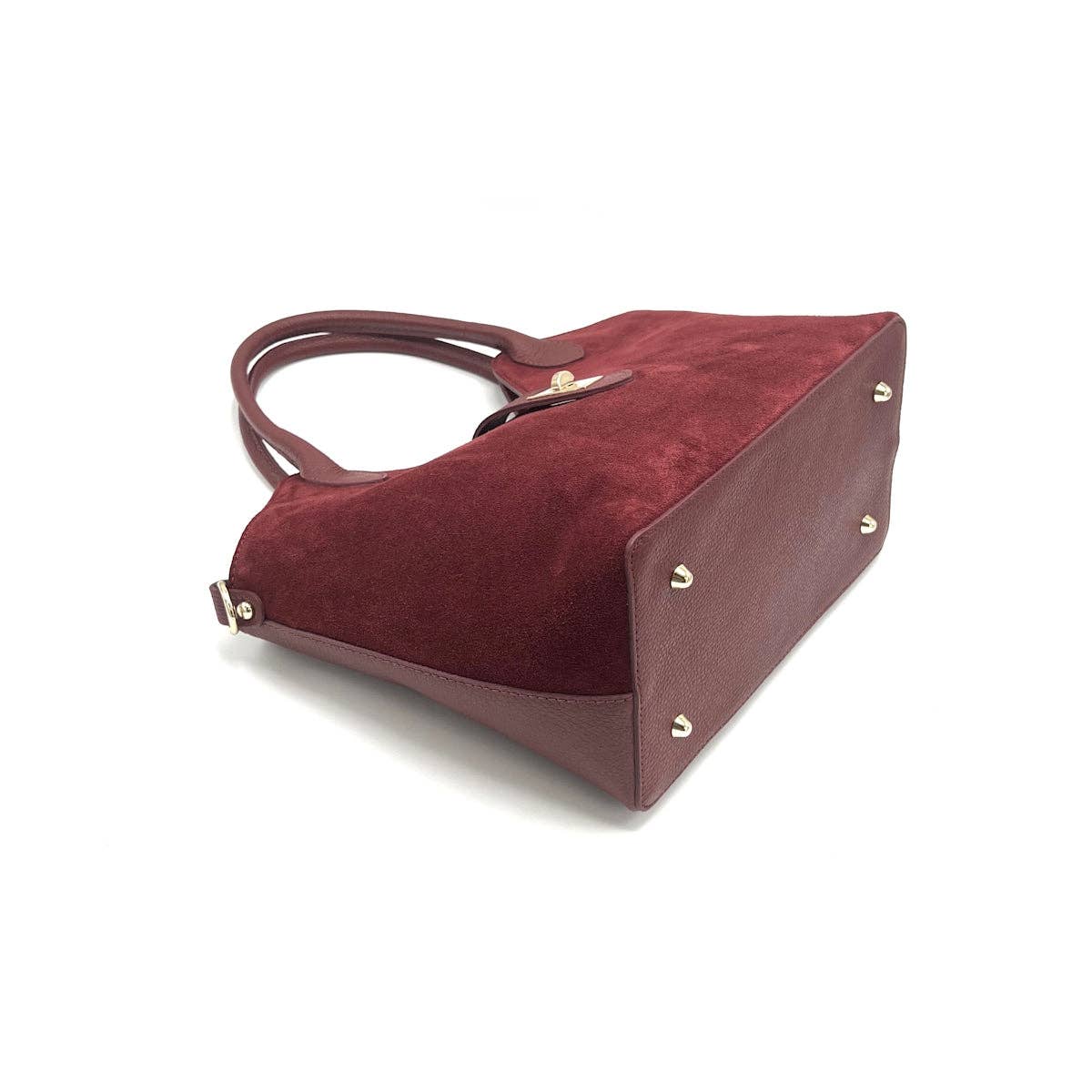 Suede leather tote bag