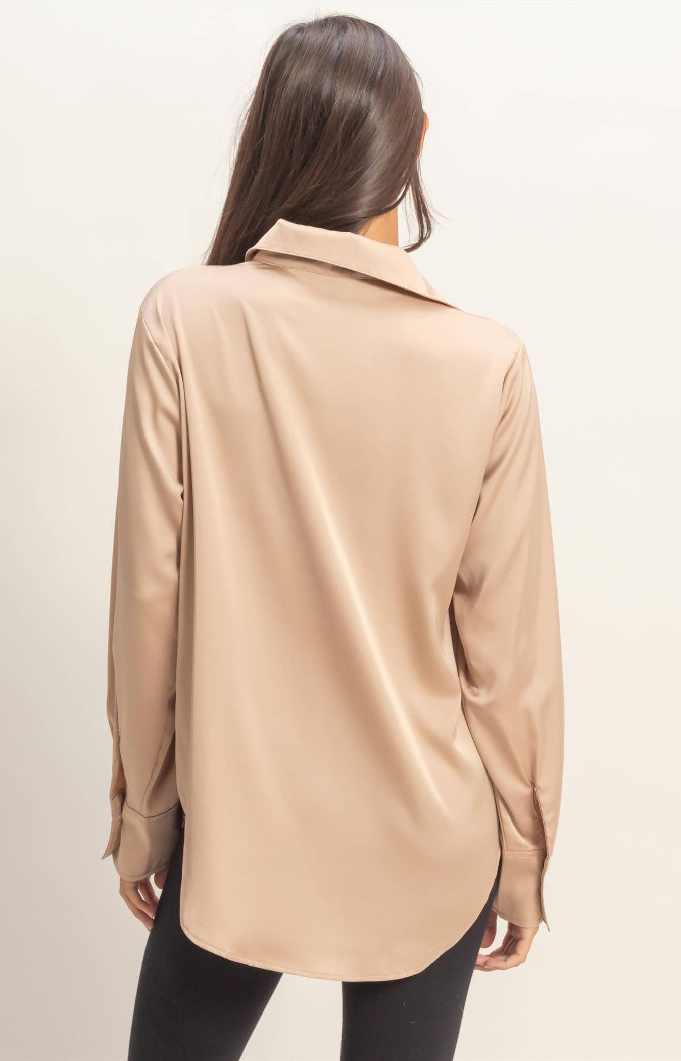 Satin Button-Up Shirt
