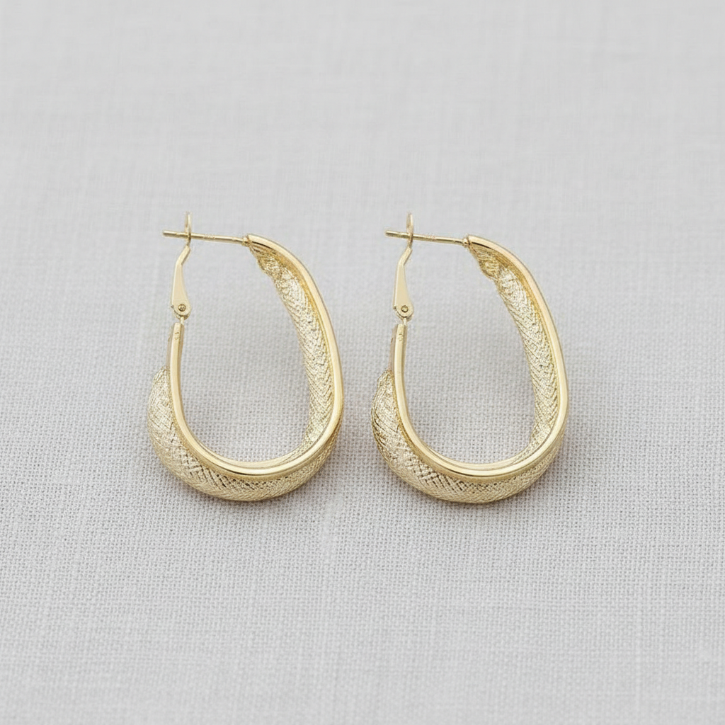 Crystal Mesh Hoop Earrings
