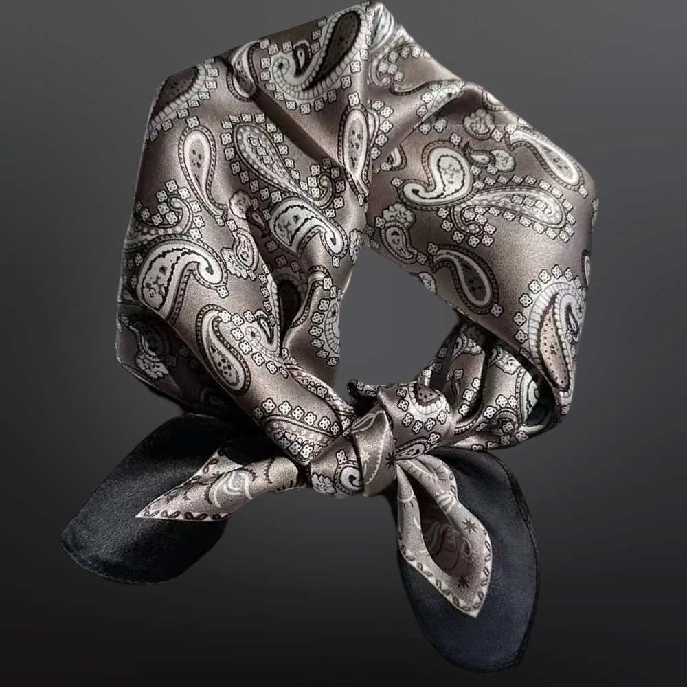 Western Paisley Bandana Print Satin Scarf Wild Rag