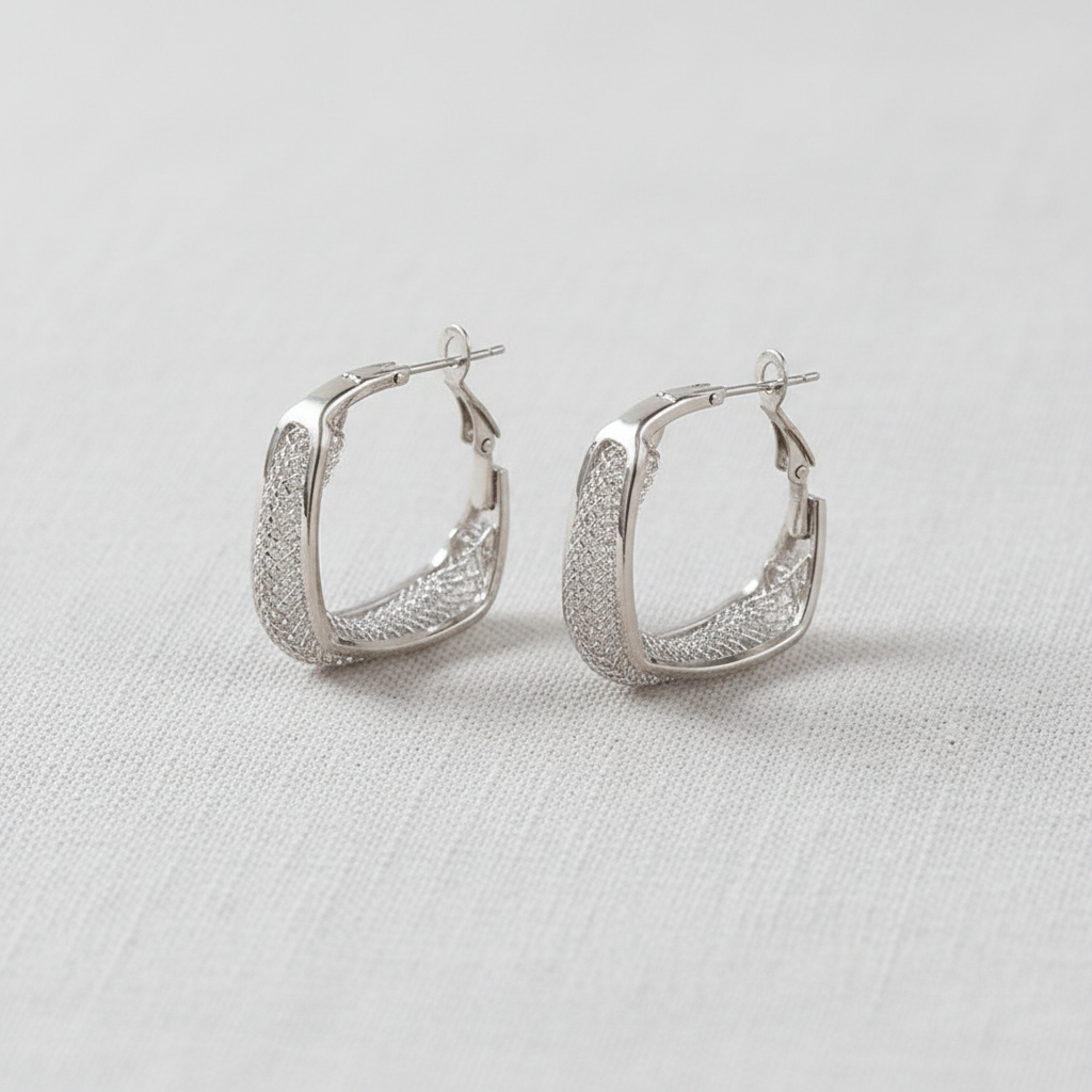 Earrings with Metal Mesh