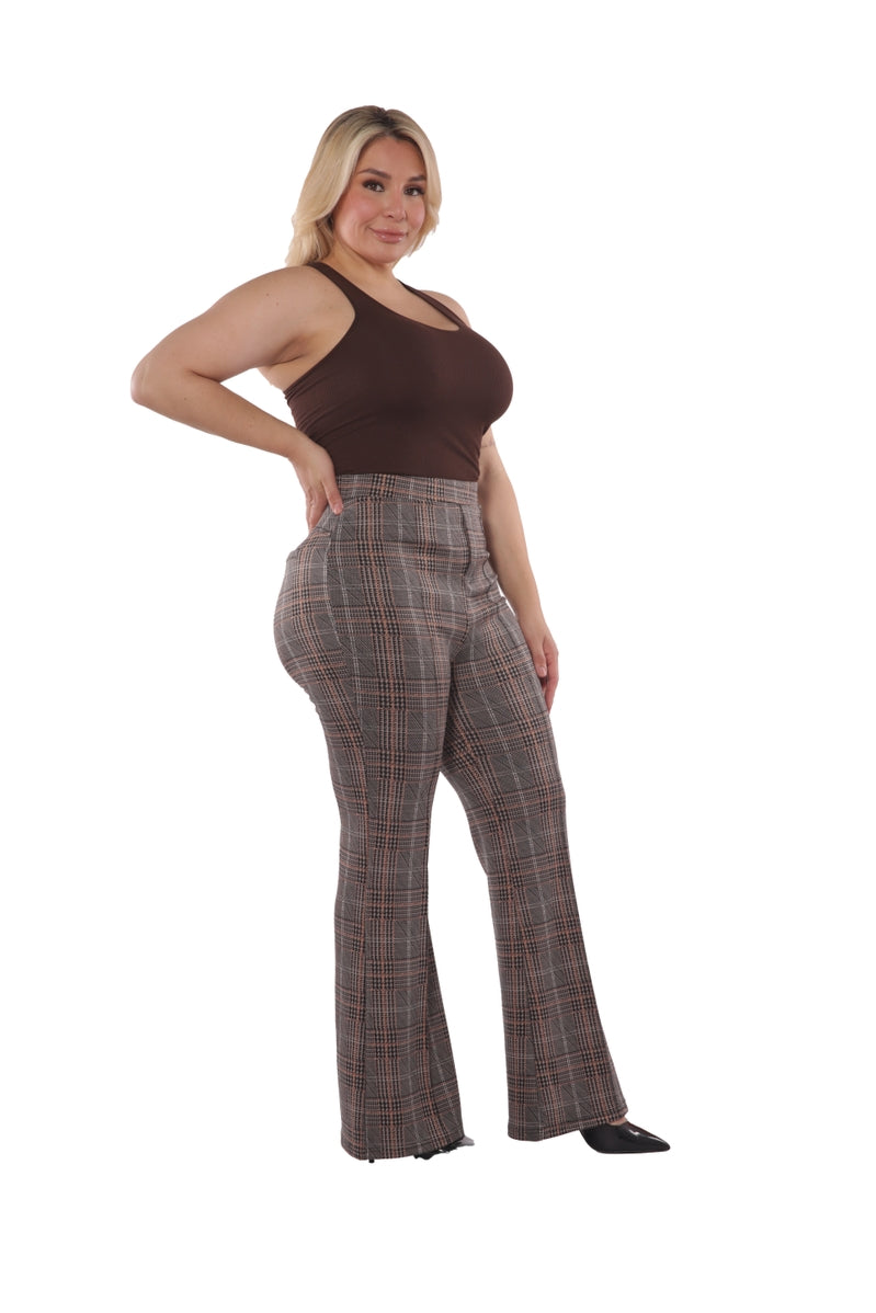 Plus Size High Waist Flare Pants