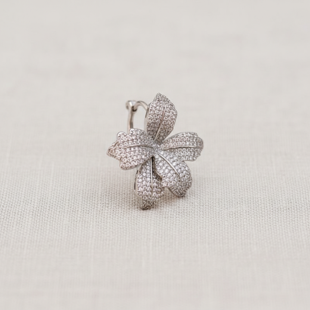Zirconia Flower Earrings