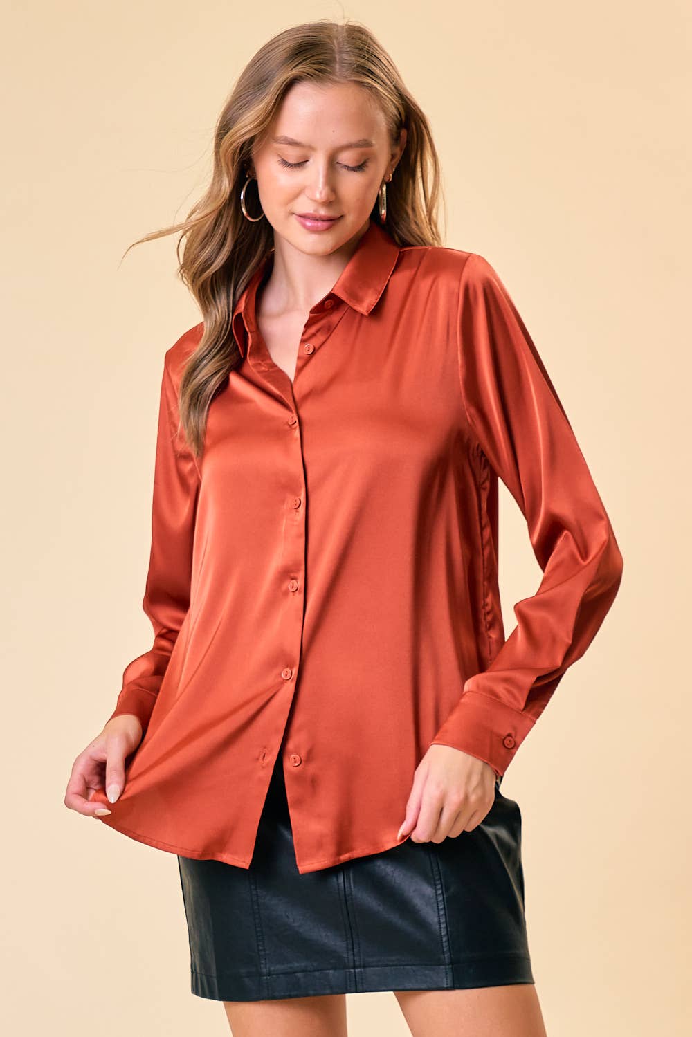 Satin Button-up Shirt