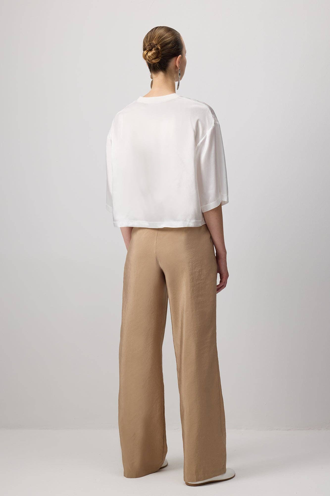 High-Waisted Wide-Leg Cupro Pants