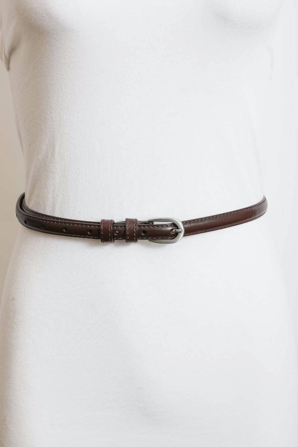 Skinny Silver Buckle Belt