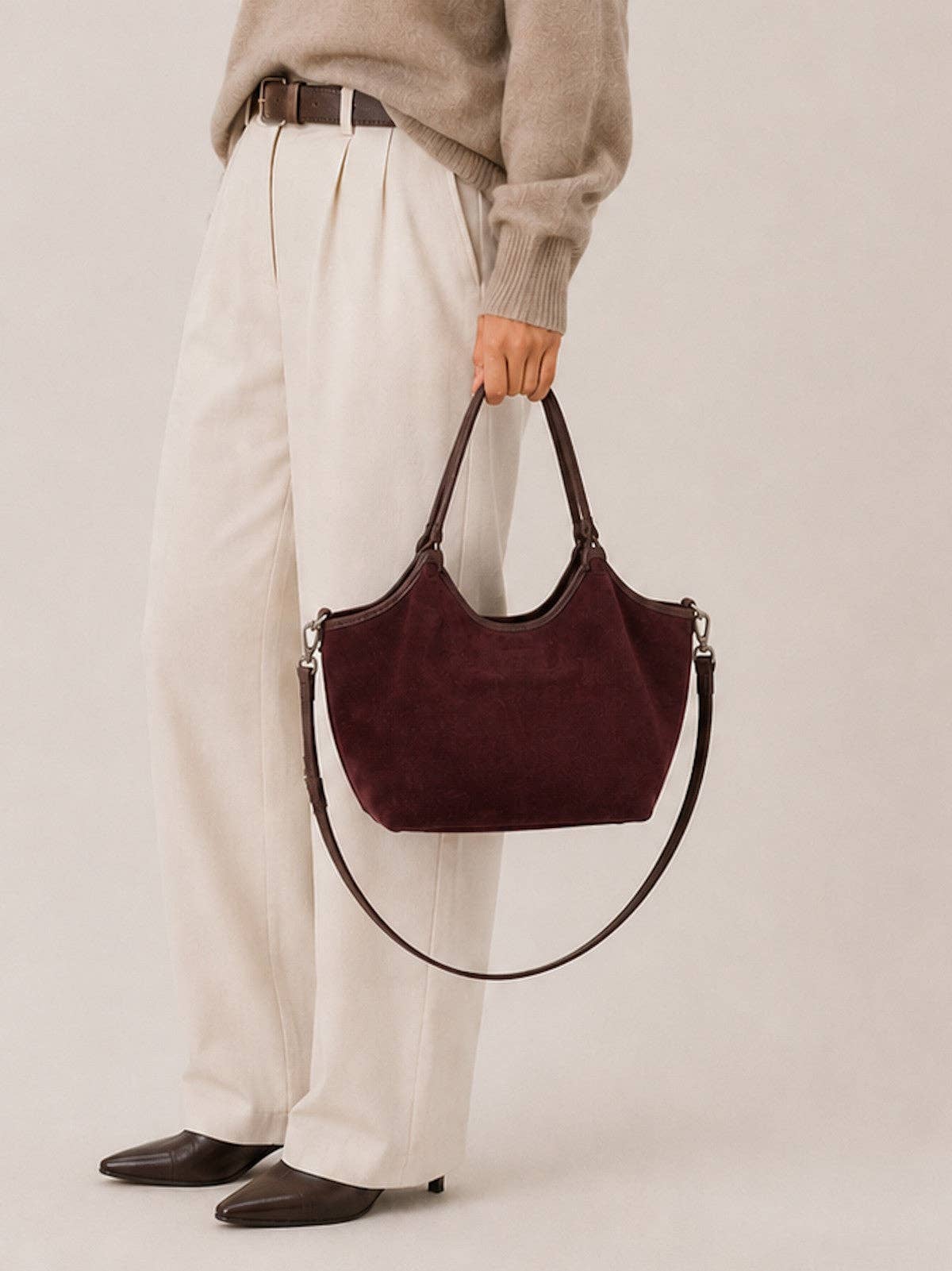 Leather & Suede Tote Bag