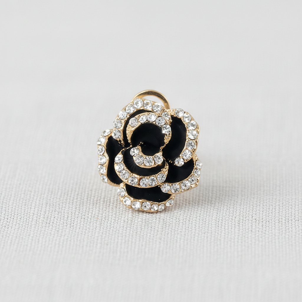 Black floral Studs