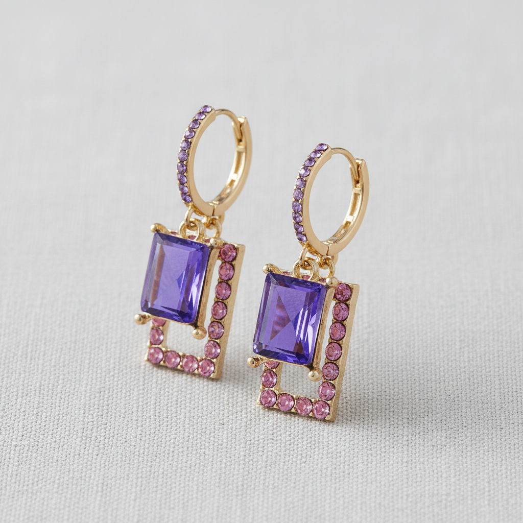 Vintage Crystal Hoop Earrings