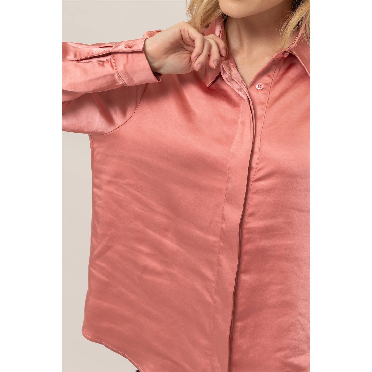 Satin Button-down Shirt