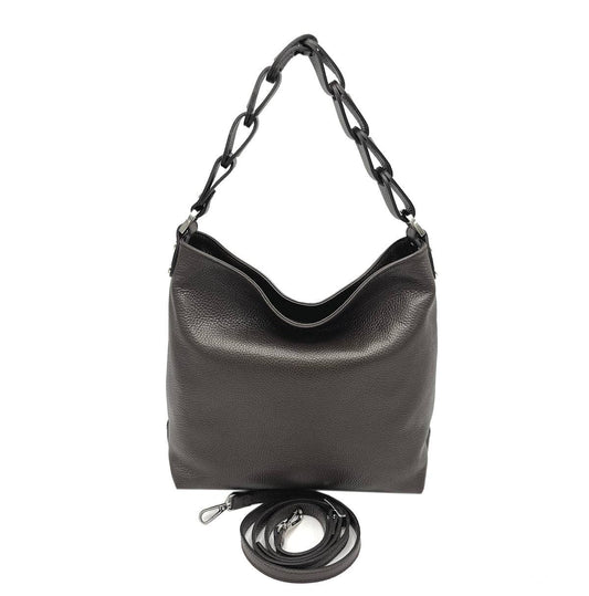 Genuine leather hobo hanbag