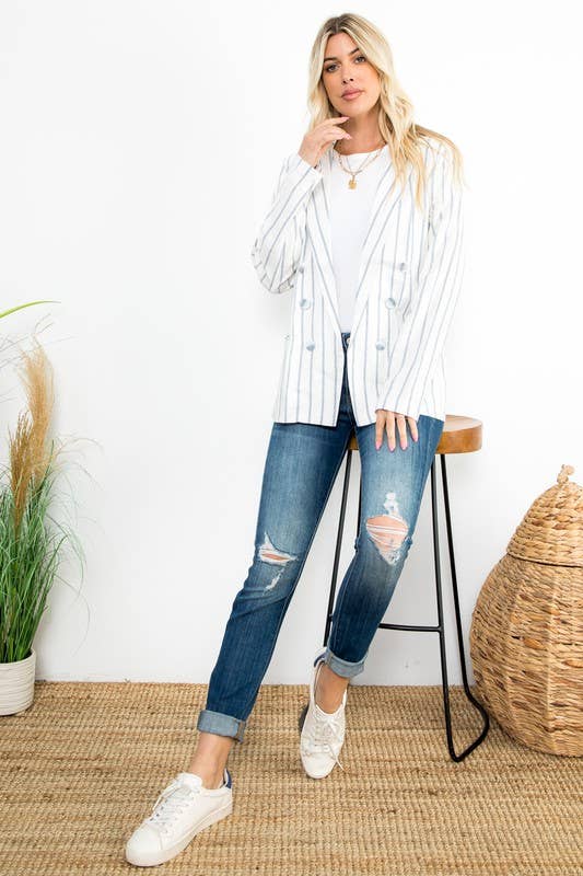 Linen Blend Blazer: