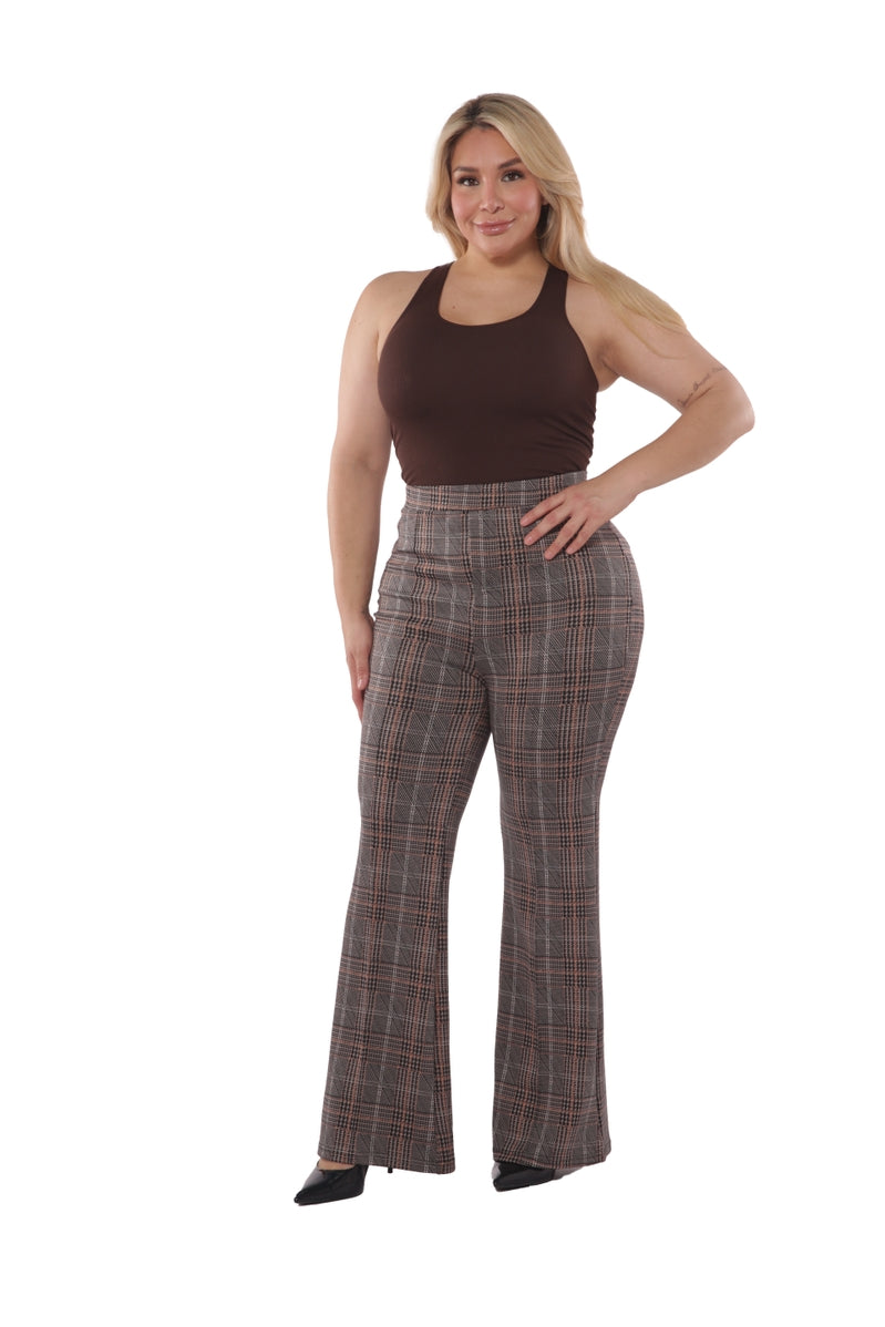 Plus Size High Waist  Flare Pants