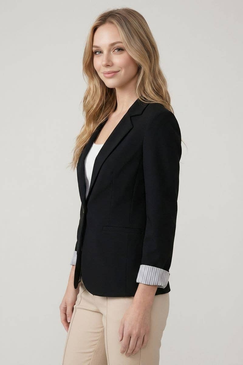 Blazer w/striped Sleeve