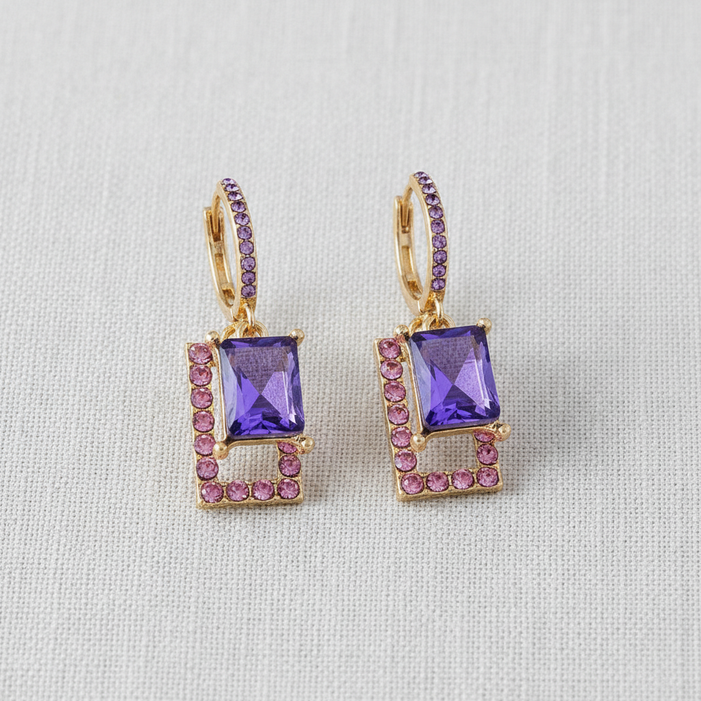 Vintage Crystal Hoop Earrings