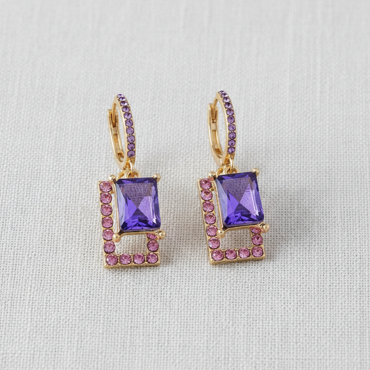 Vintage Crystal Hoop Earrings