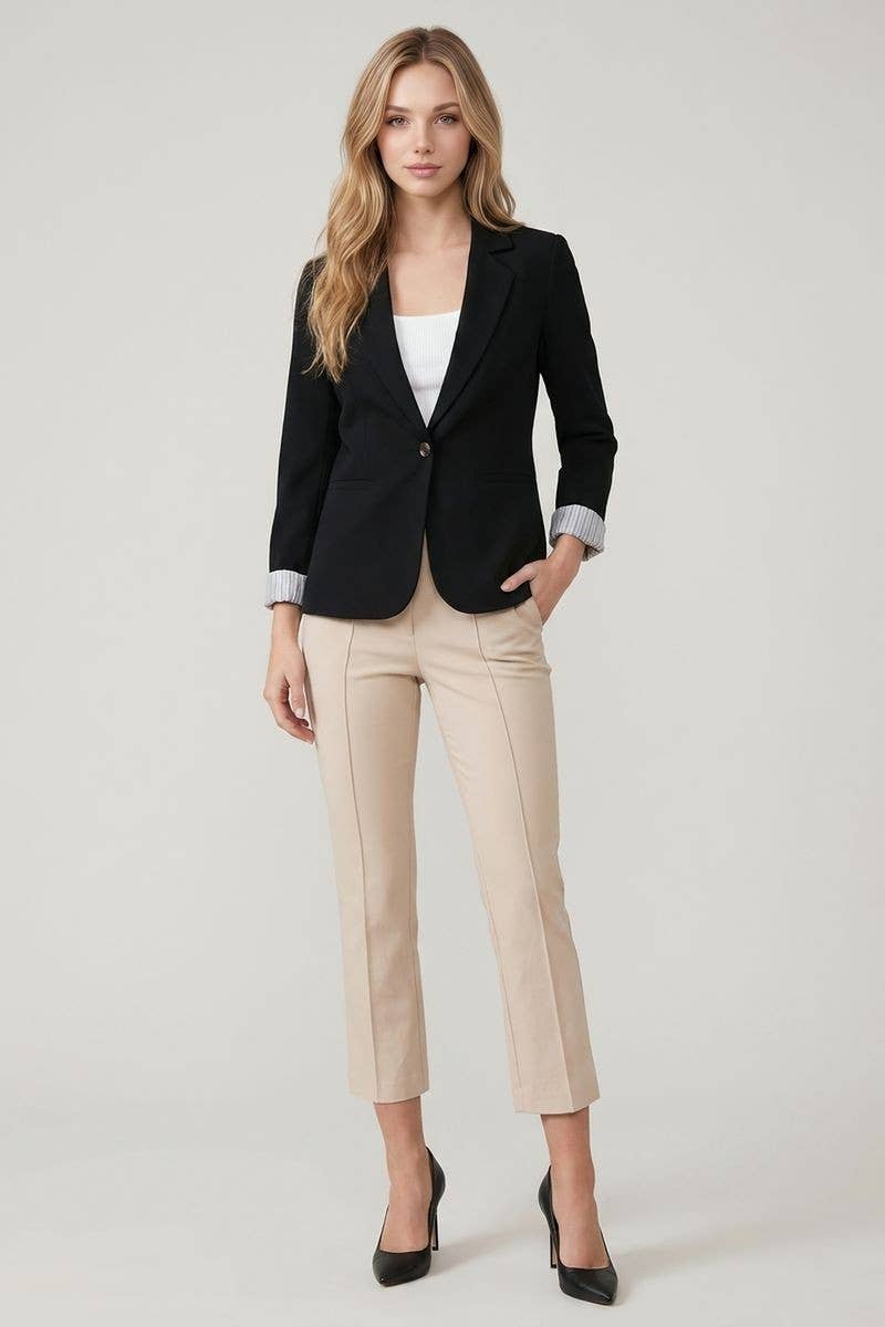 Blazer w/striped Sleeve