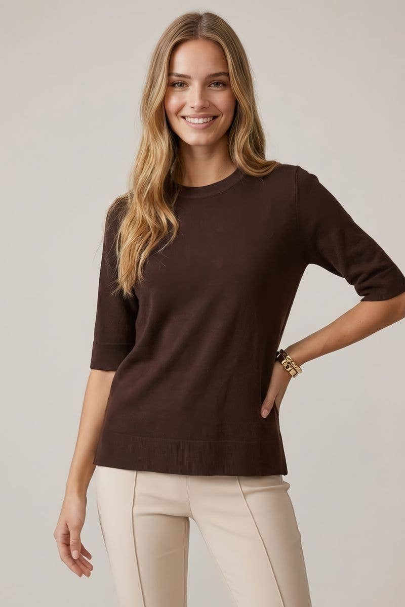 3/4 Sleeve Knit Top