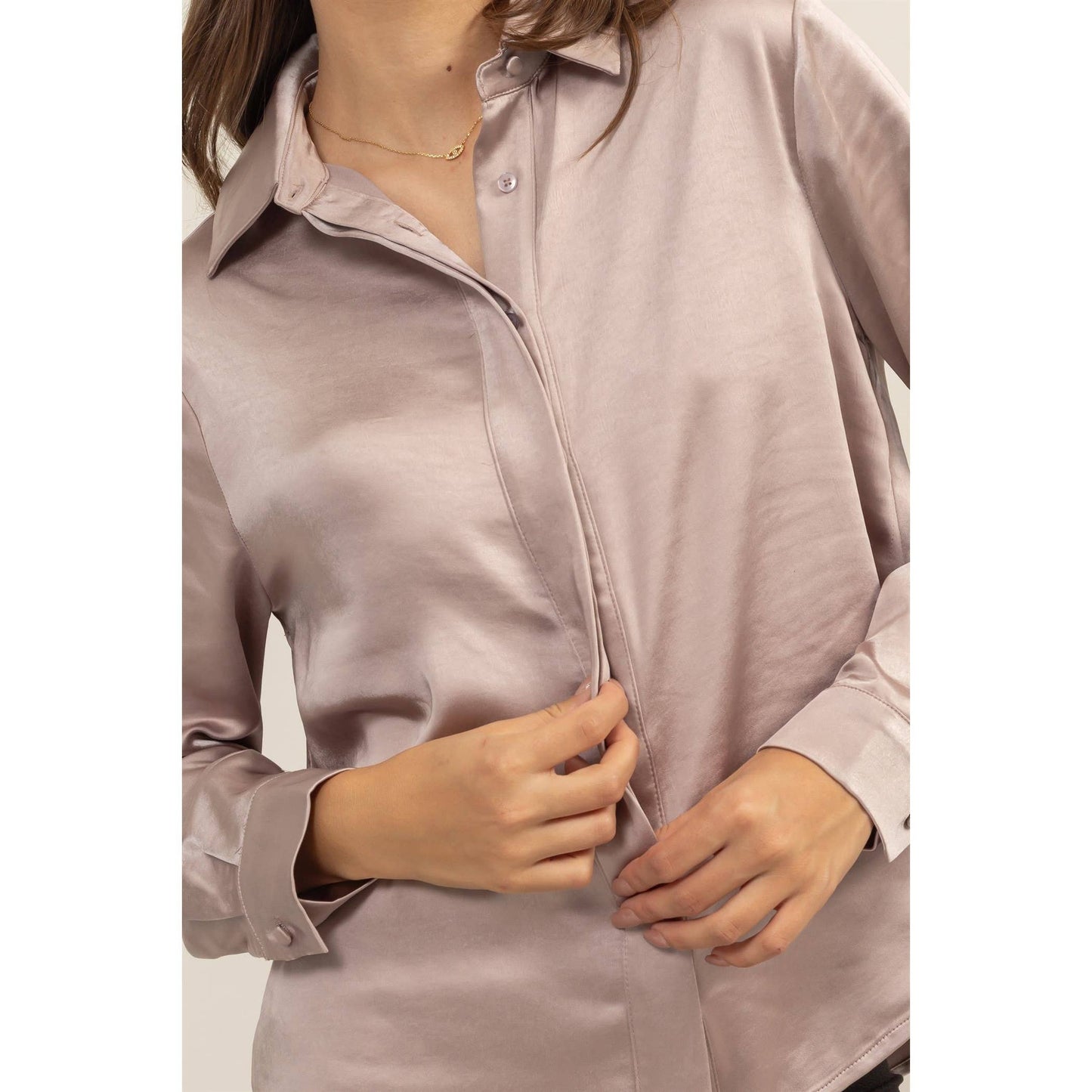 Satin Button-down Shirt