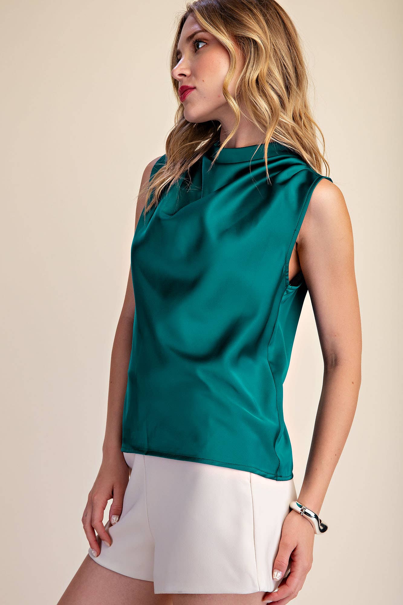 Mock-Neck Sleeveless Top