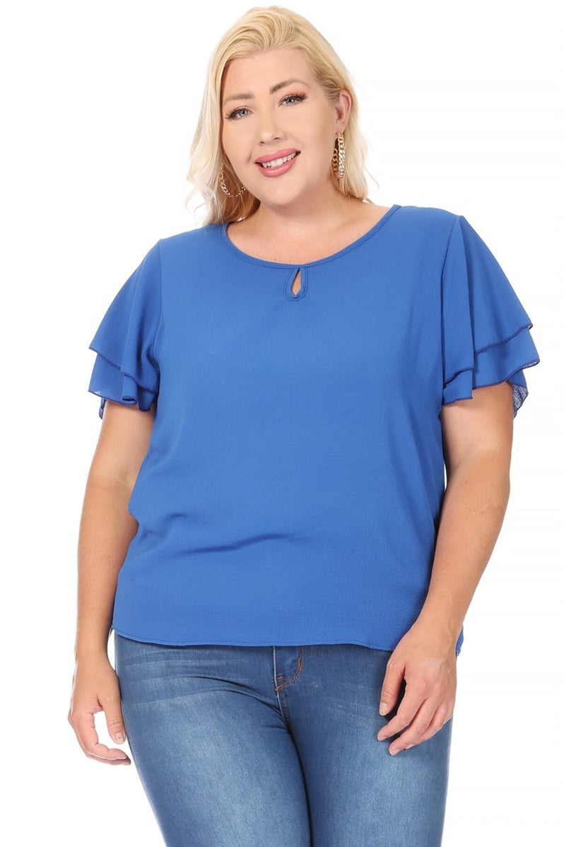 Plus Size Casual Solid Blouse