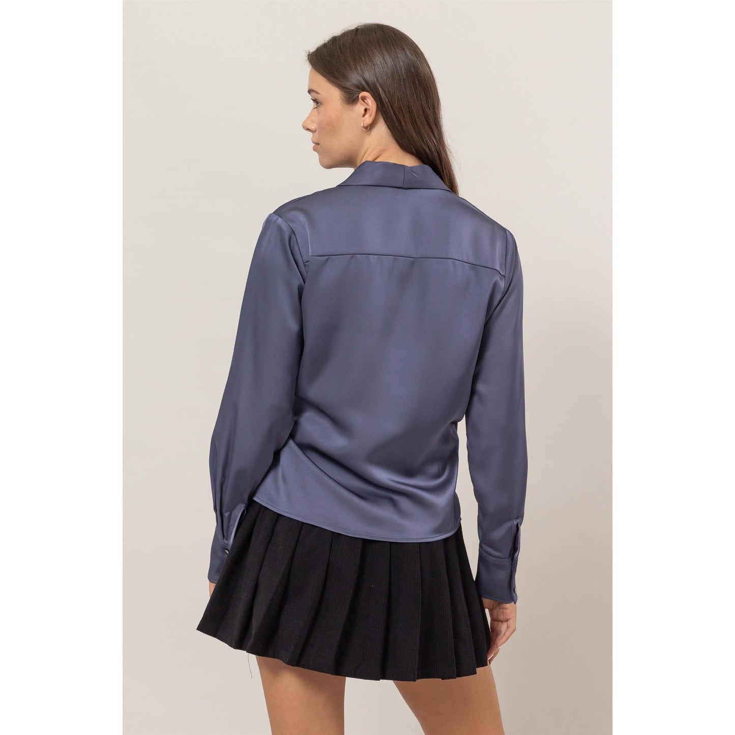 Satin Blouse With Tie Detail