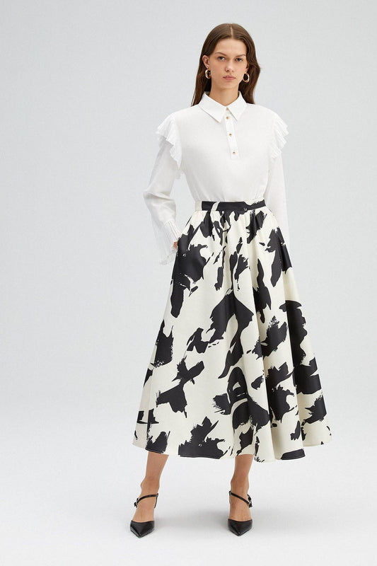 Patterned Maxi Skirt