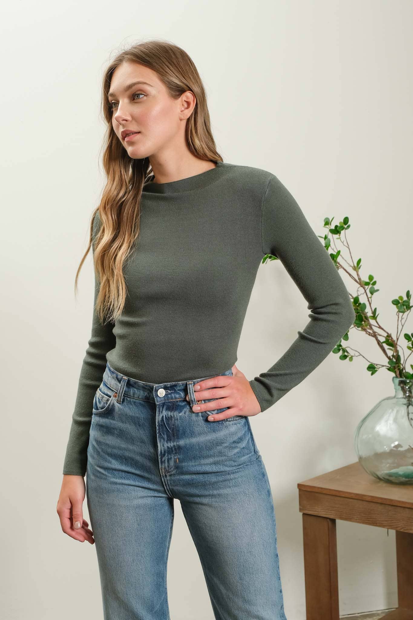 Mock Neck Sweater Pullover