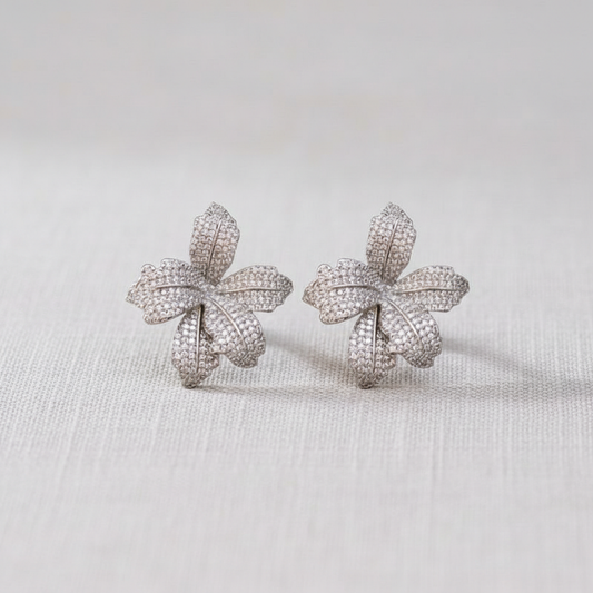 Zirconia Flower Earrings