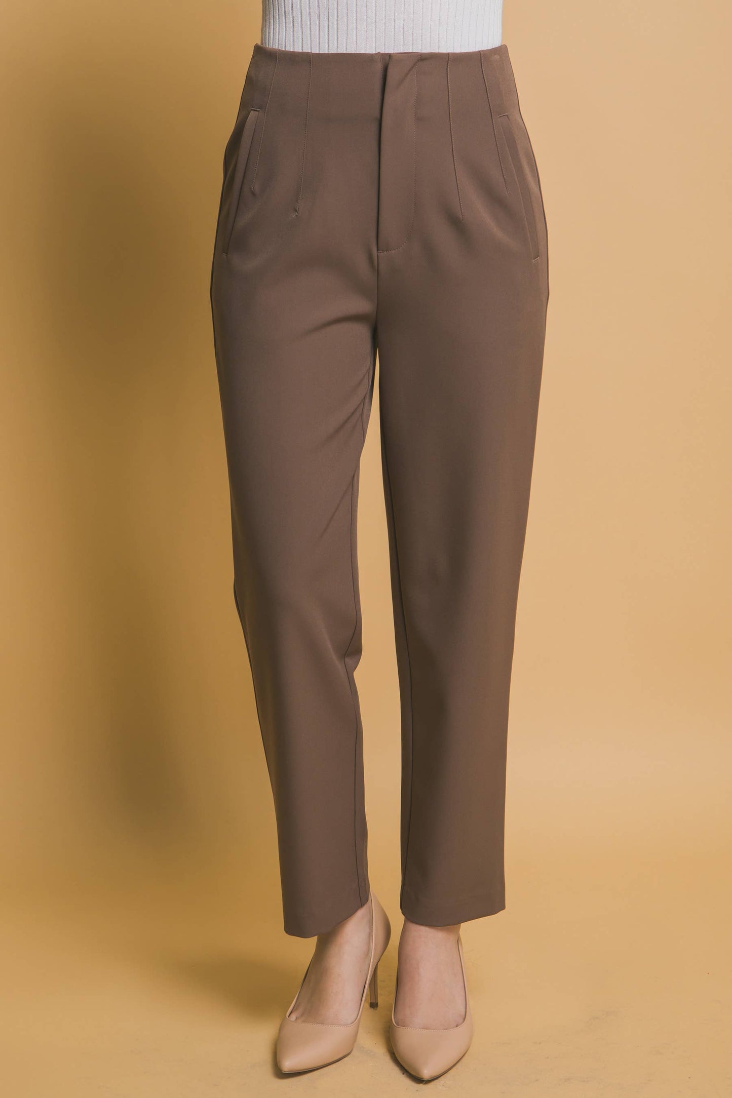 High Waisted Darted Waistline Pants