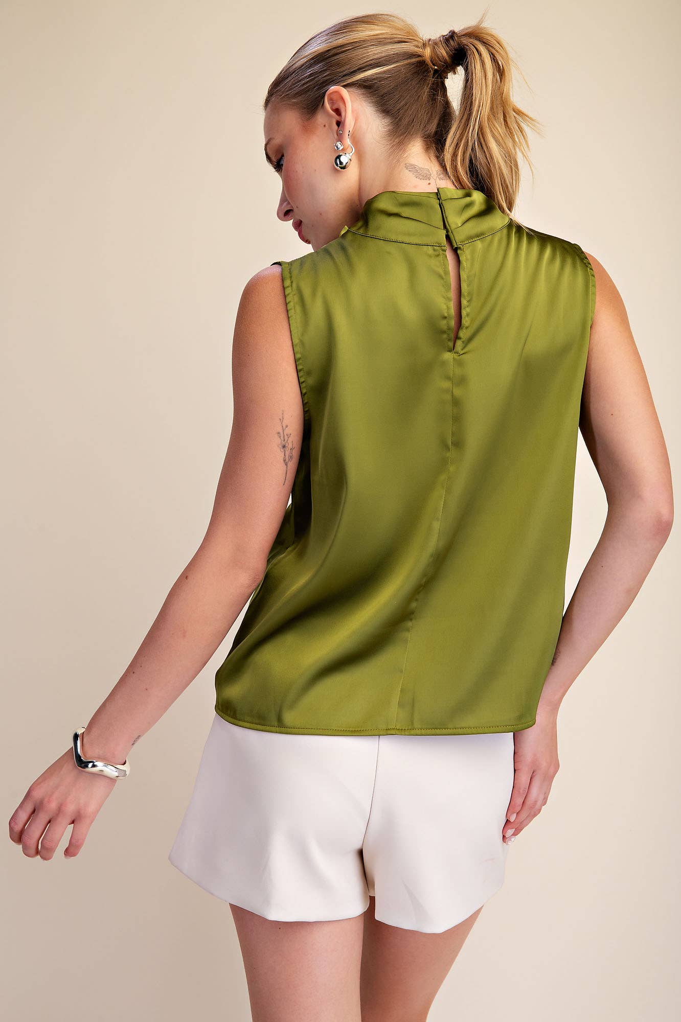 Mock-Neck Sleeveless Top