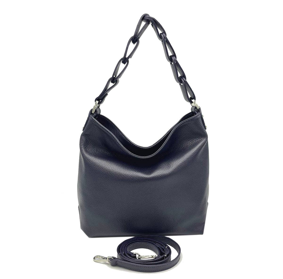 Genuine leather hobo hanbag