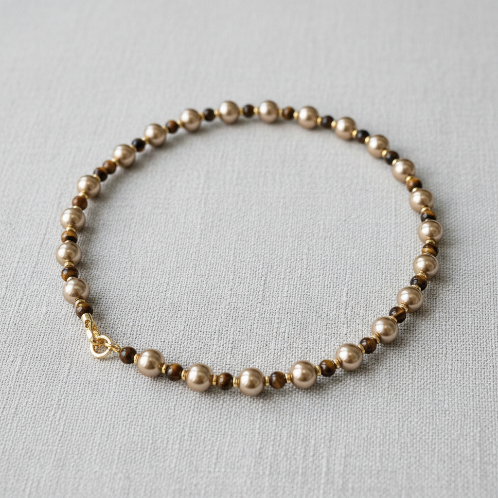 Tiger Eye Pearl Necklace