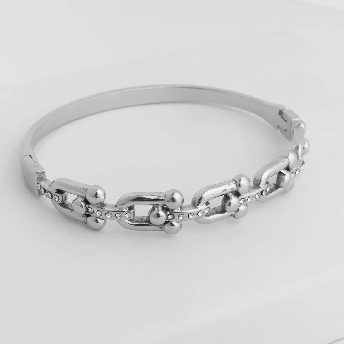 Bangle bracelet w/ stone