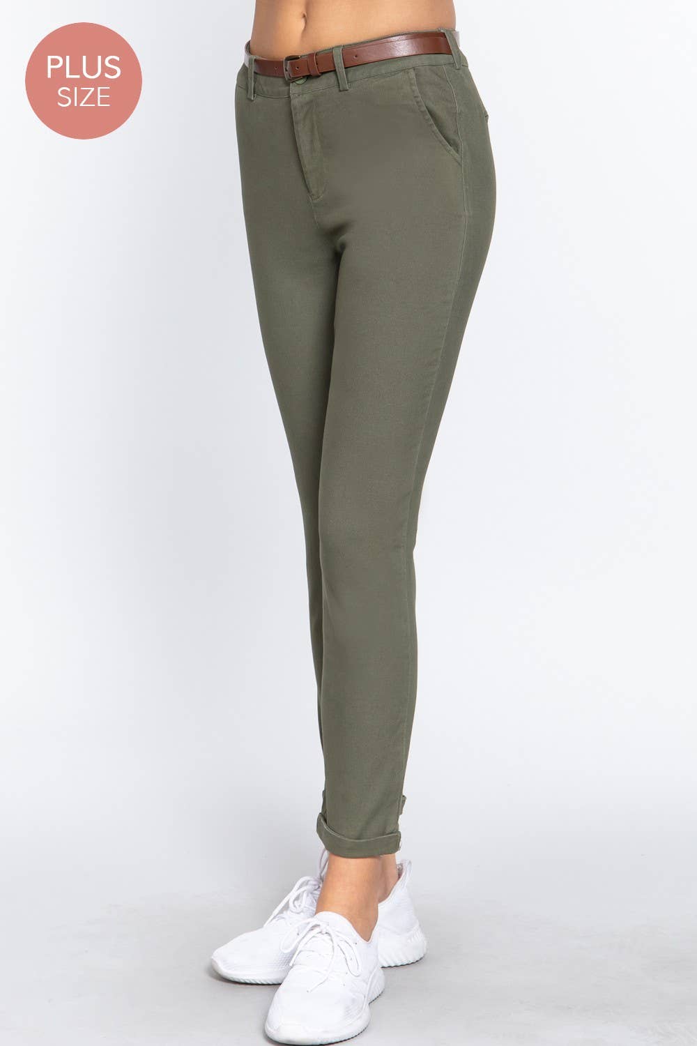 Plus Cotton Spandex Twill  Pants