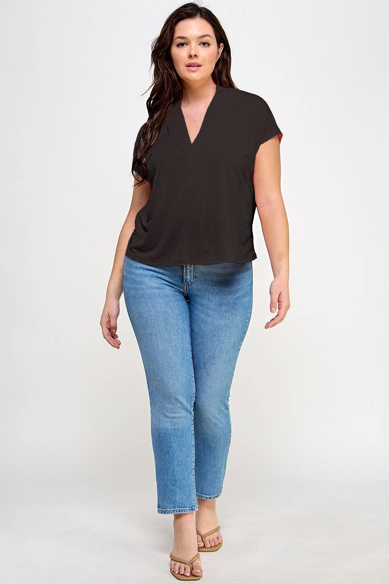 Plus Size Dolman Knit Crepe Top