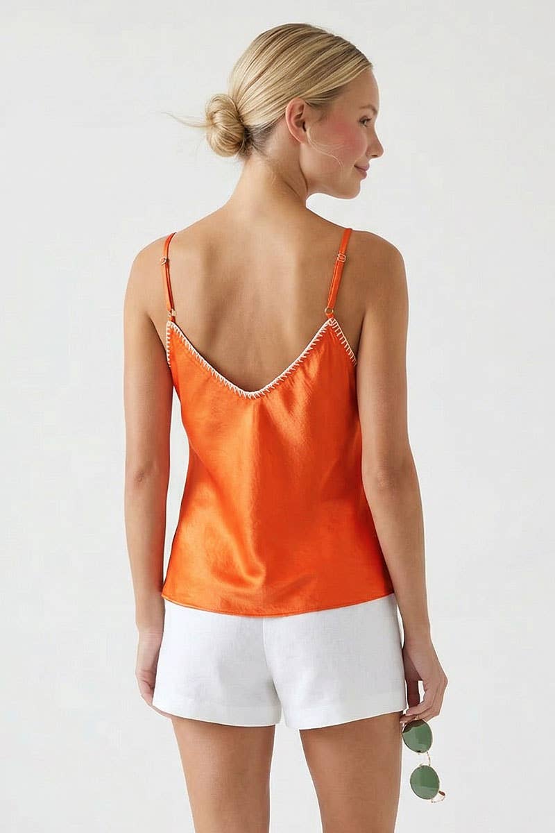 Whipstitch Satin Camisole