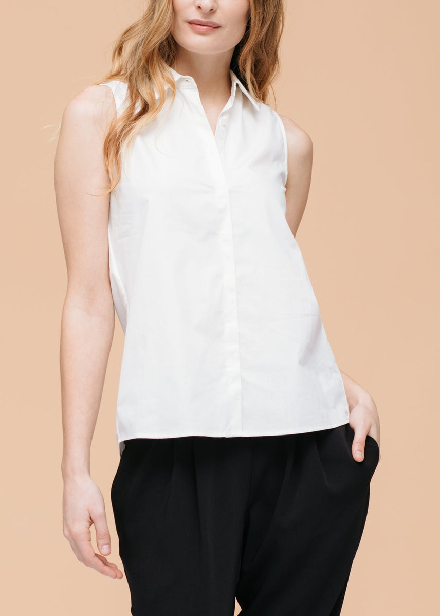 Sleeveless Poplin Shirt