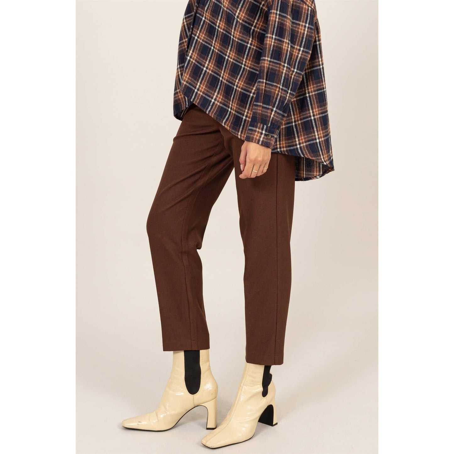 High-Waisted Tapered Slim Fit Pants