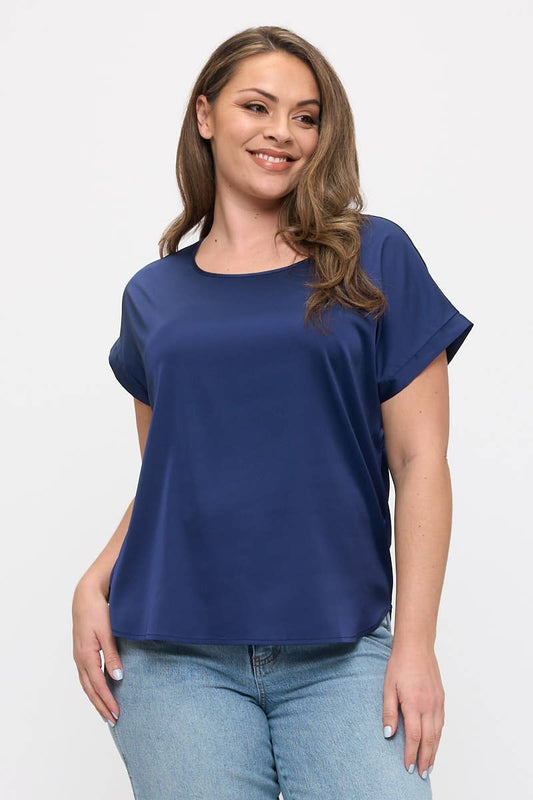 Plus Size Satin Top