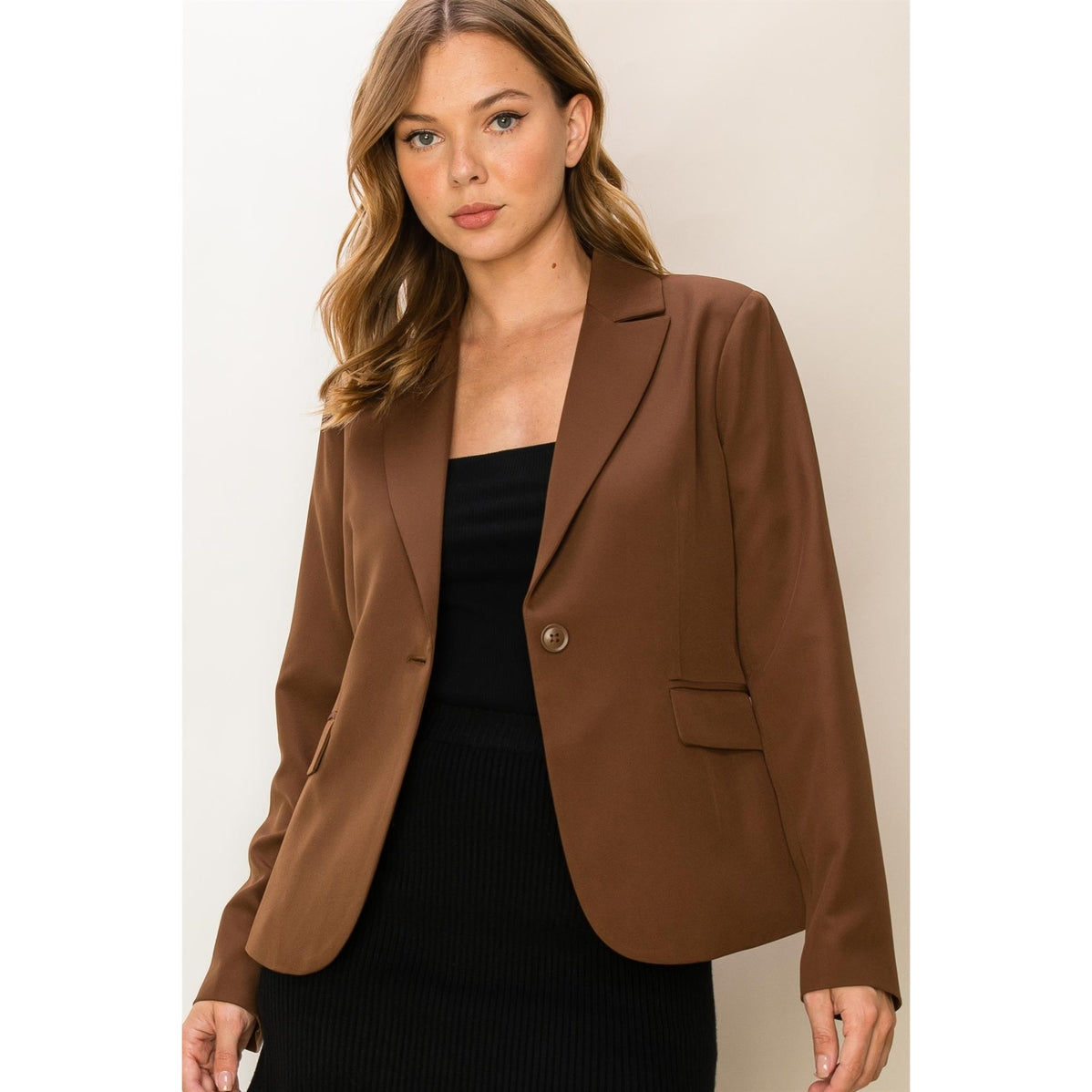 Fitted Single Button Blazer