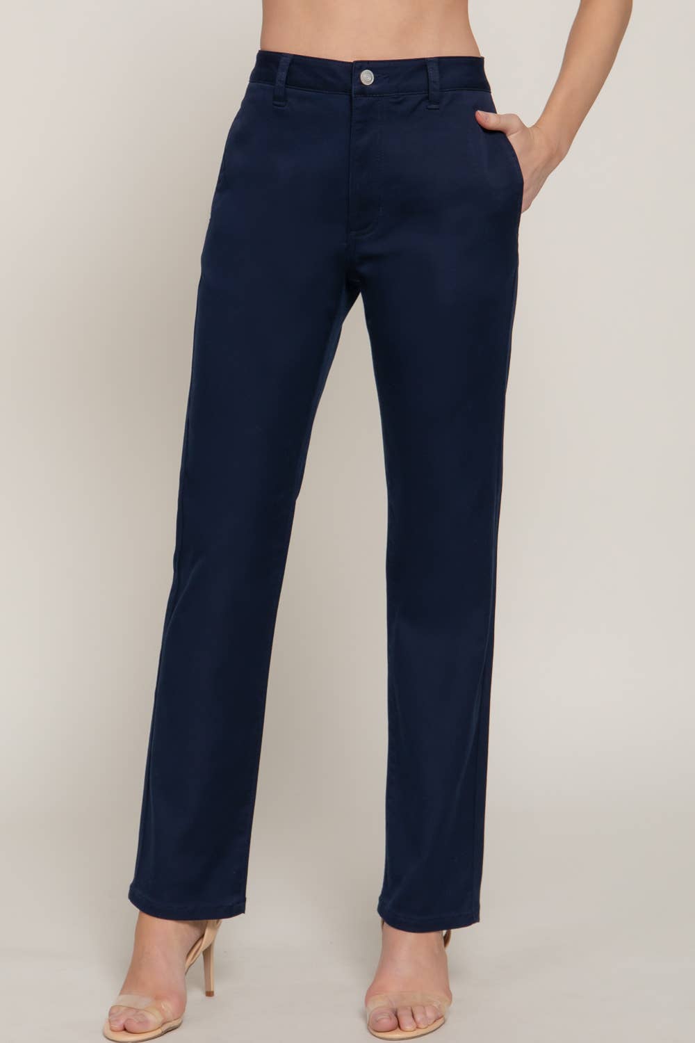 Straight Cut Twill Pants