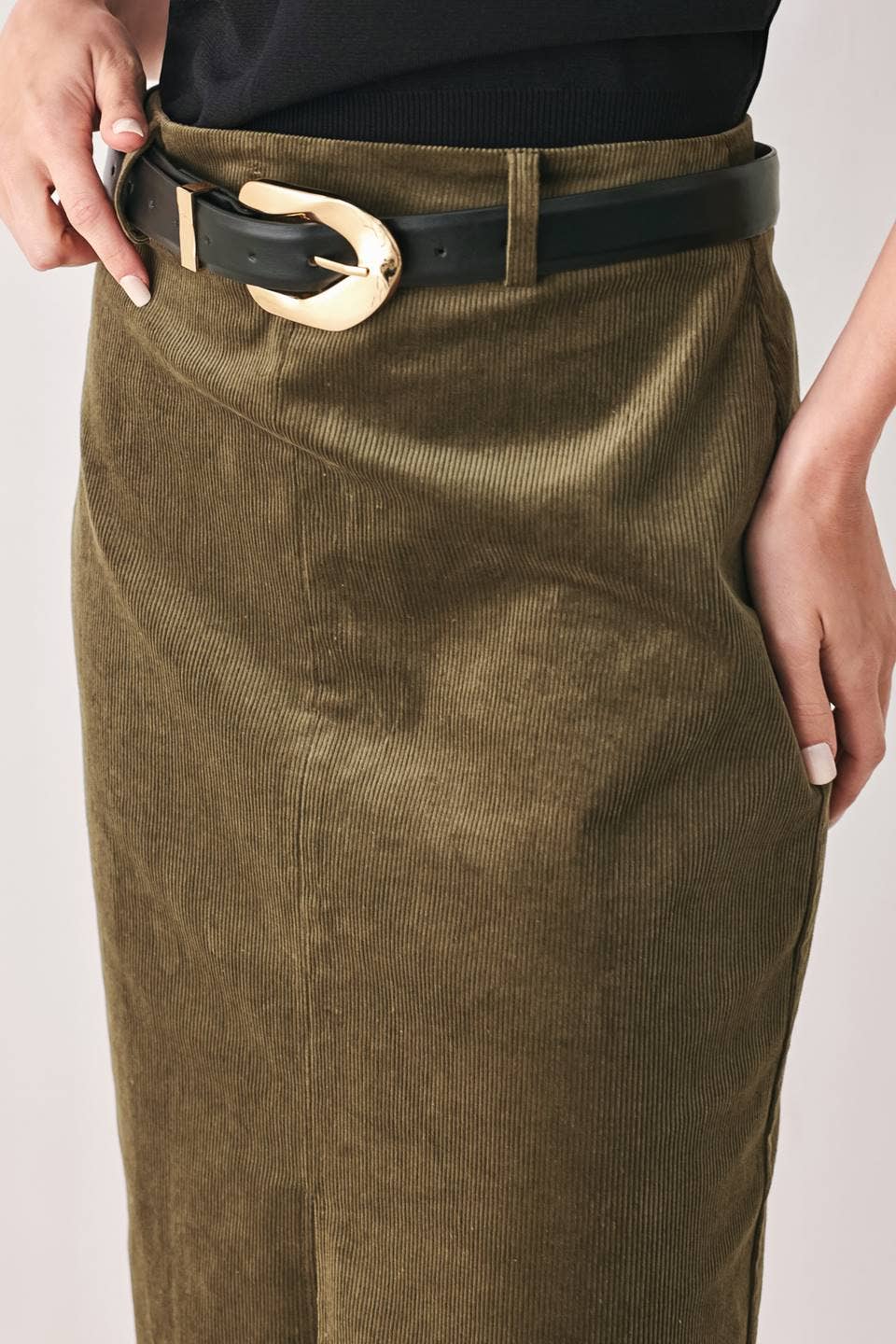 Corduroy pencil skirt