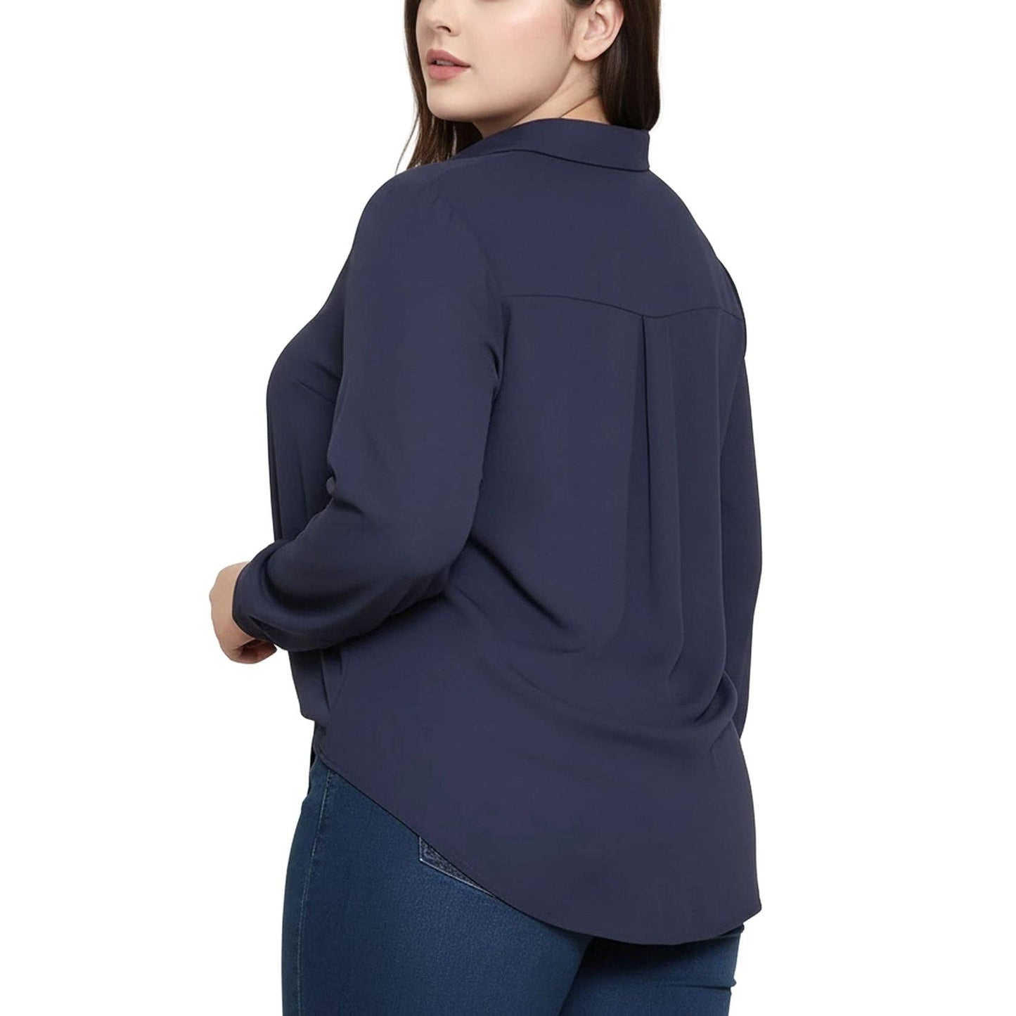 Plus Tie-Front Blouse