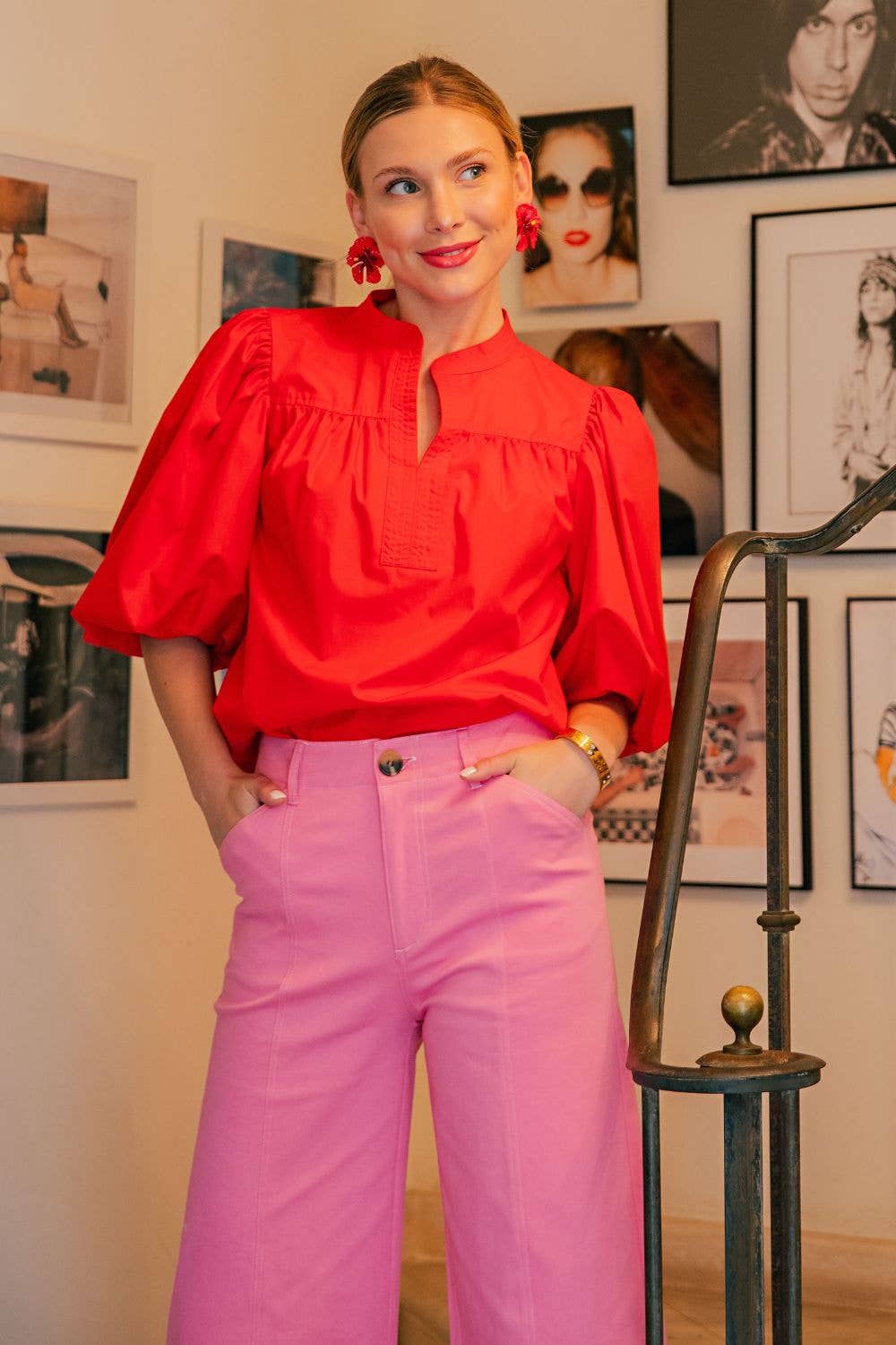 Bubble Sleeve Blouse