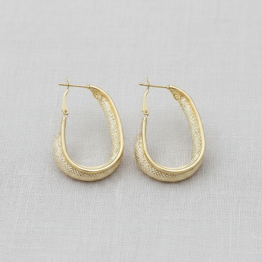 Crystal Mesh Hoop Earrings