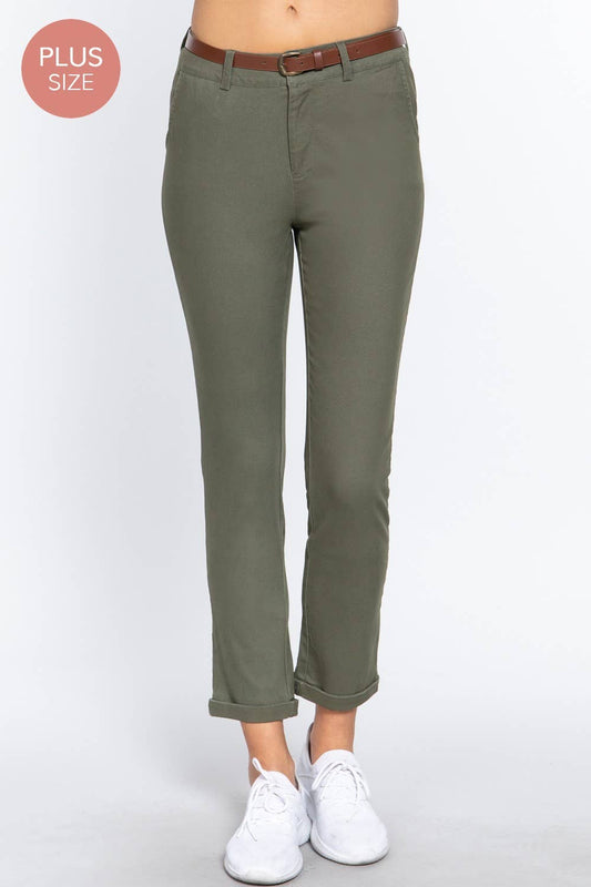 Plus Cotton Spandex Twill  Pants