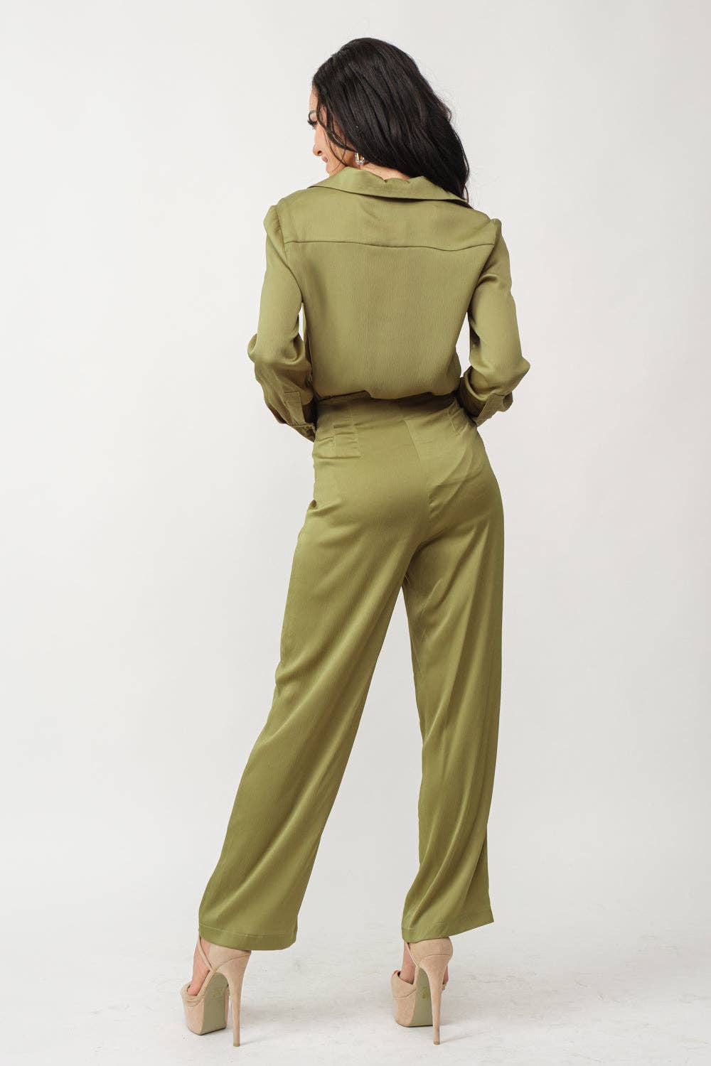 High Waist Satin Trousers