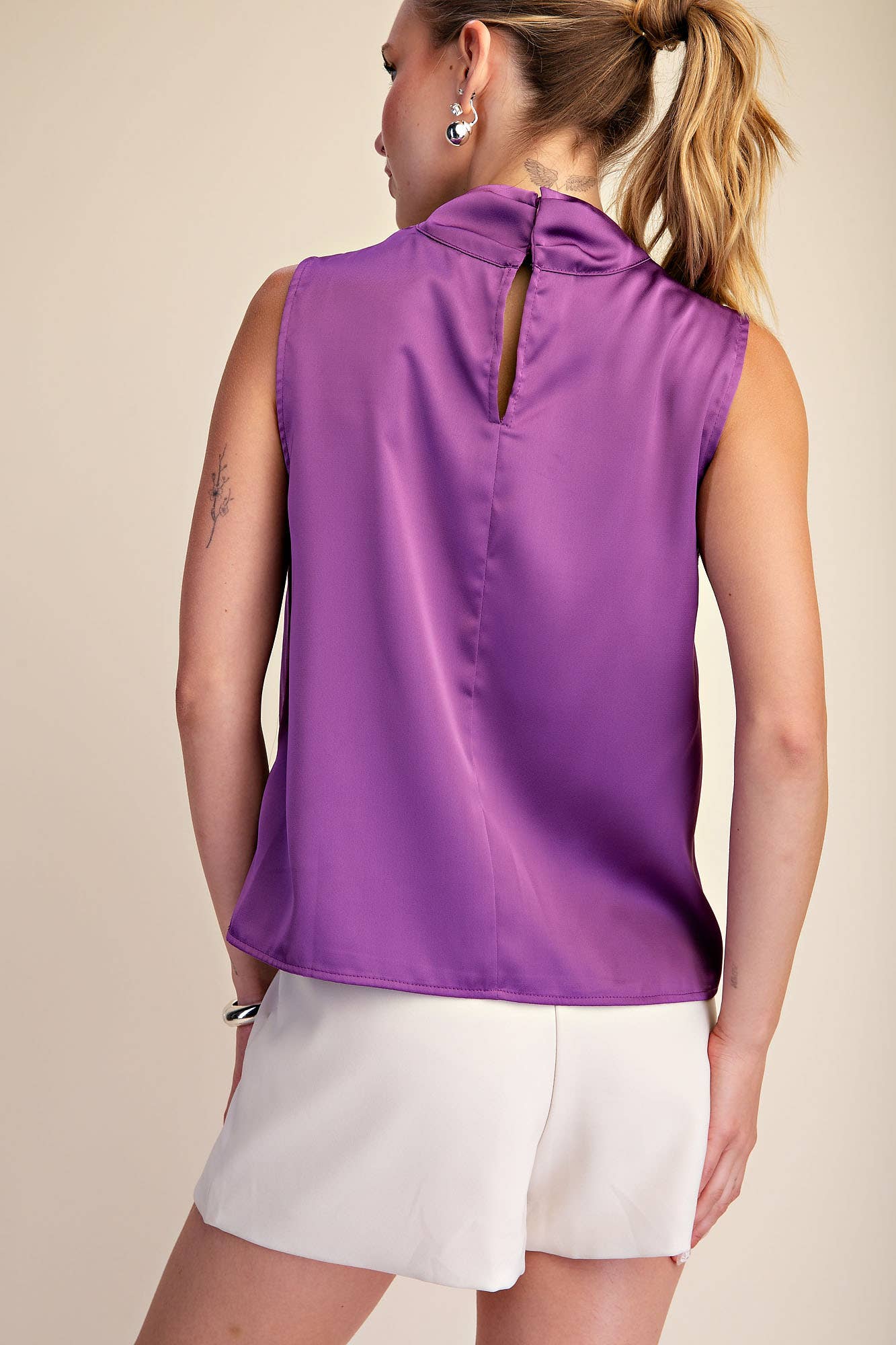 Mock-Neck Sleeveless Top